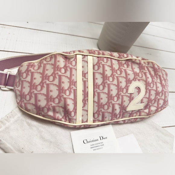 Rare Christian Dior Pink Trotter No. 2 Saddle Waist Belt Bag - Picture 3 of 14